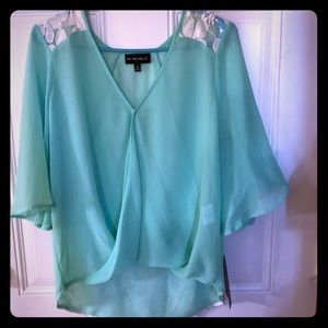 NWT LADIES FLORAL LACE SHEER BLOUSE